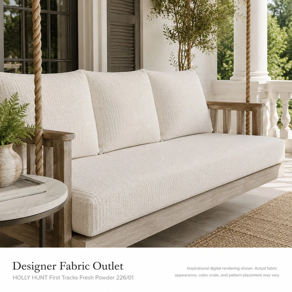 HOLLY HUNT First Tracks Fresh Powder Outdoor Upholstery Fabric 53